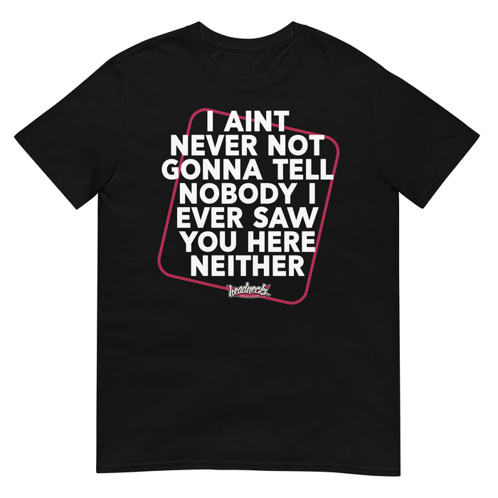I aint never not gonna tell nobody i ever saw you here neither - T-Shirt