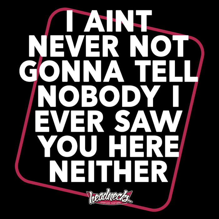 I aint never not gonna tell nobody i ever saw you here neither - T-Shirt